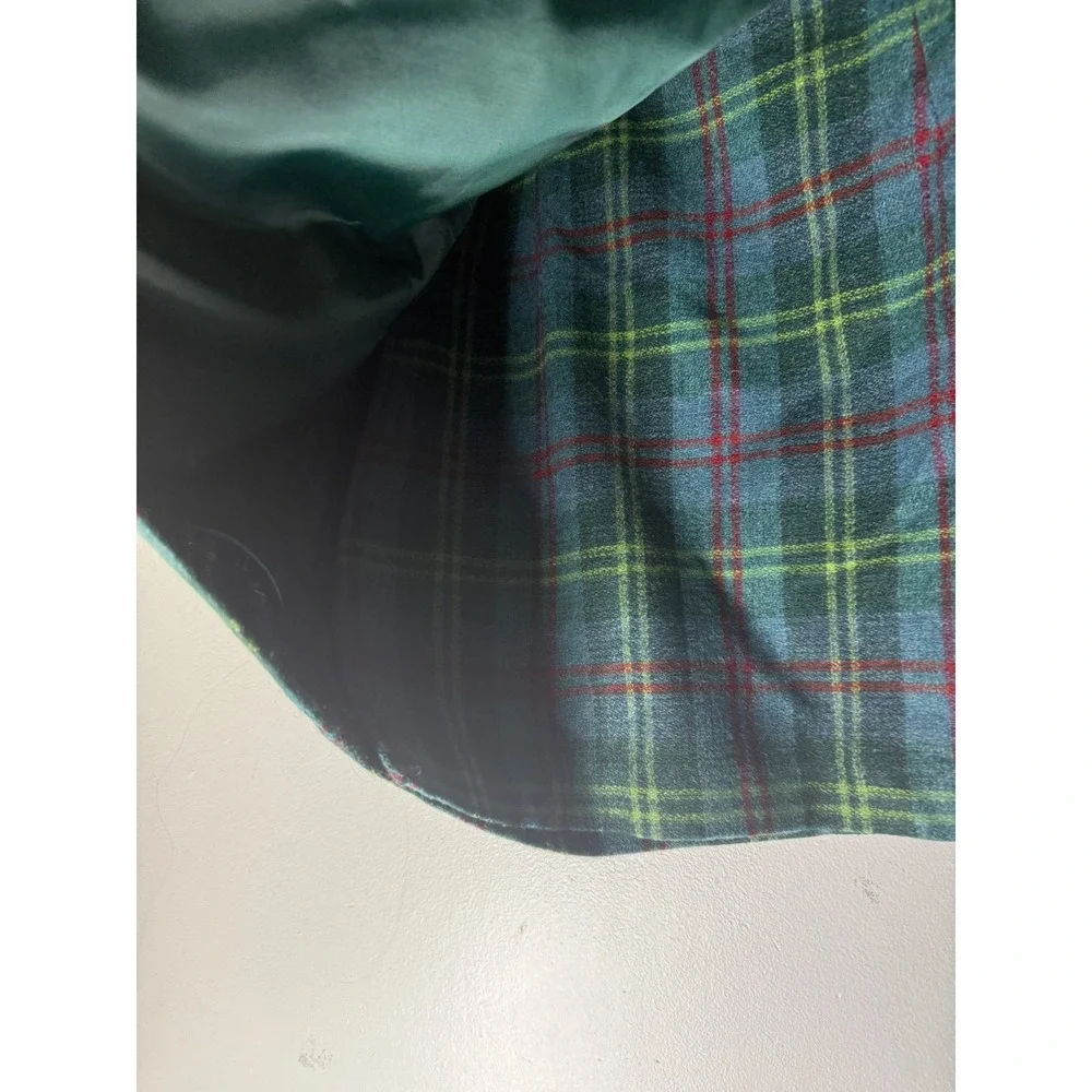 Vintage Plaid Wool Blend Mini Skirt Blue Green Red Tartan A-Line Academic 16